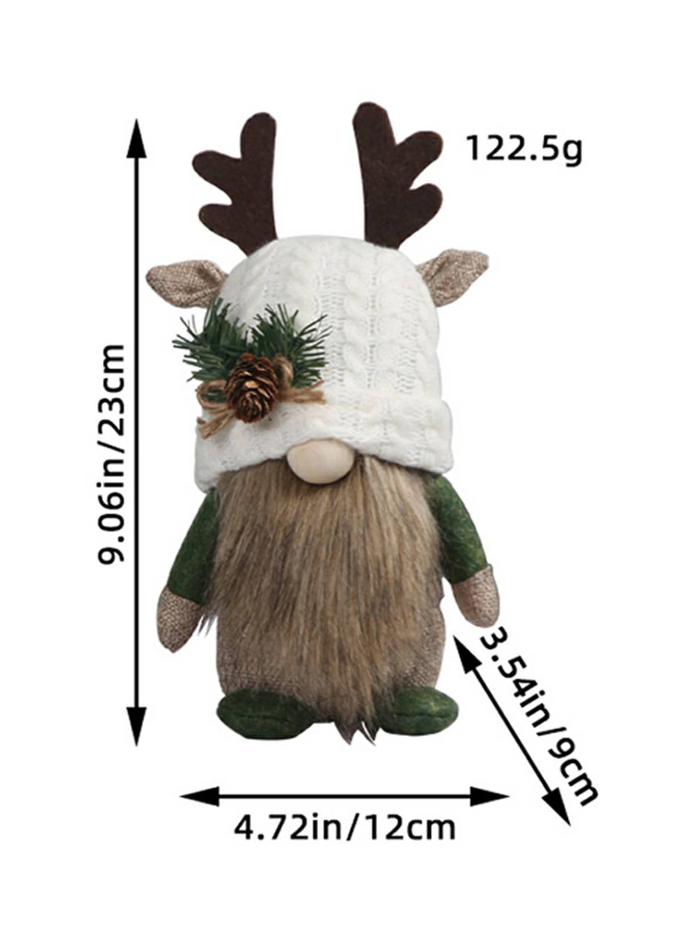 Entzückende Geweih-Tannenzapfen-Waldzwerg-Weihnachtsdekoration