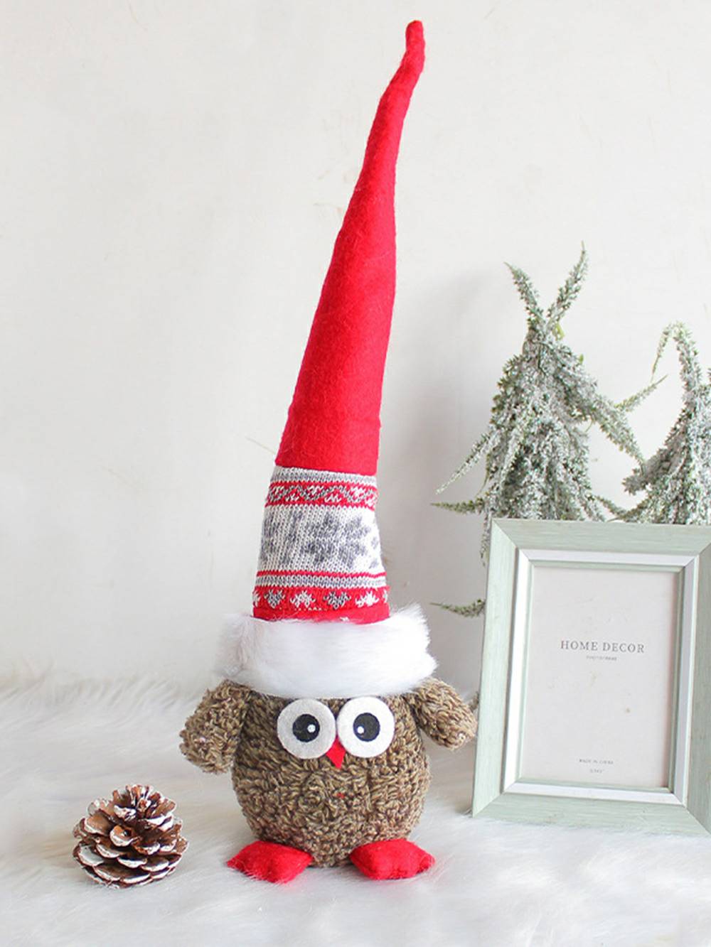 Chrëschtdag Plüsch Owl Hut Rudolph Doll