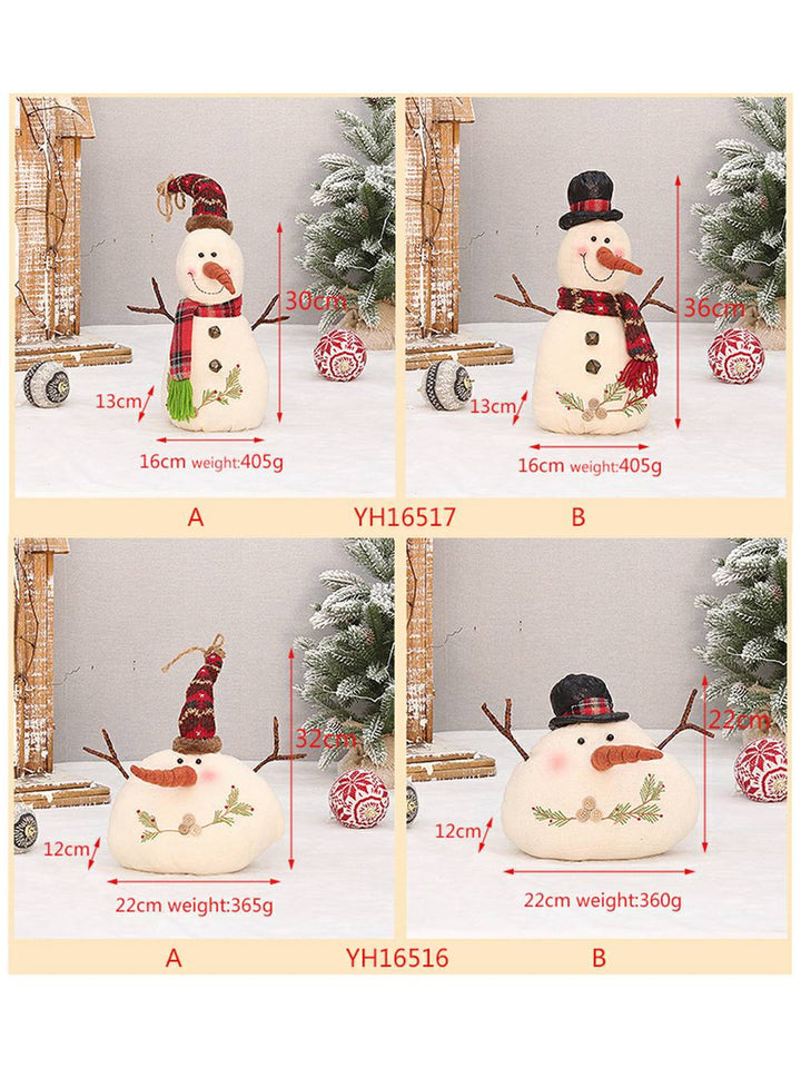 Decorazione per bambole con pupazzo di neve, ornamenti per bambole per finestre, artigianato natalizio