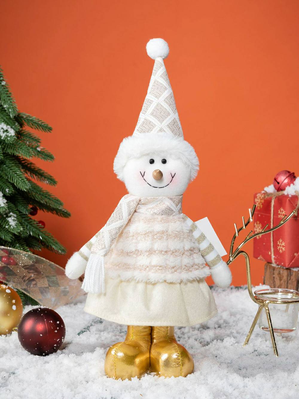 Weihnachtsplüsch-Elfen-Rentier- und Schneemann-Rudolph-Puppe