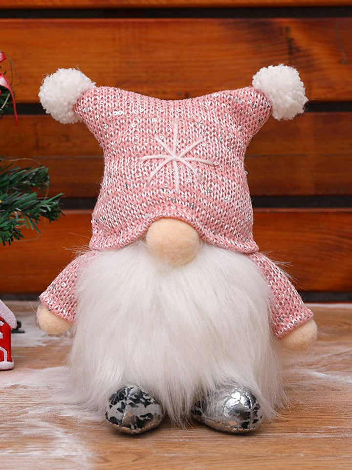 Bambola Rudolph ricamata con fiocchi di neve in peluche natalizio