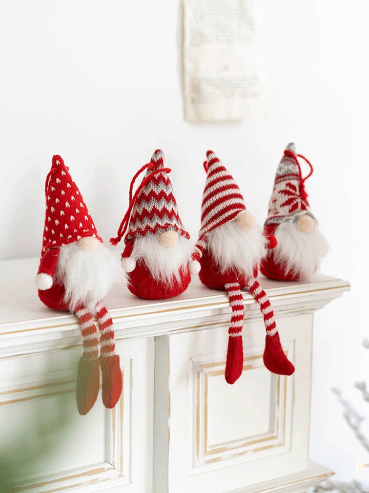 A Pair Of Santa Claus Plush Fabric Dolls, Santa Claus Pendants