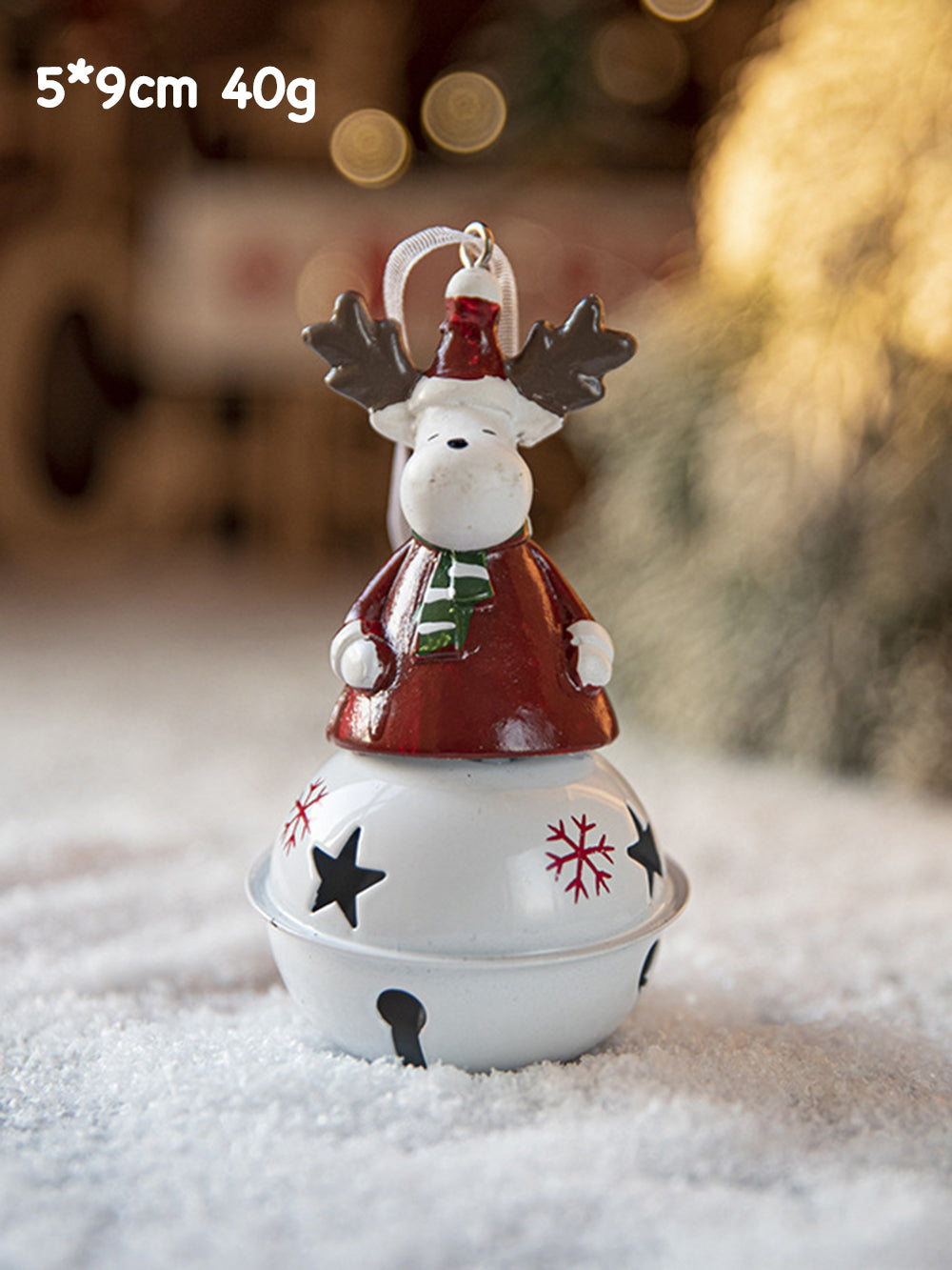 Pingente de árvore de Natal com sinos de boneco de neve pintado de Natal