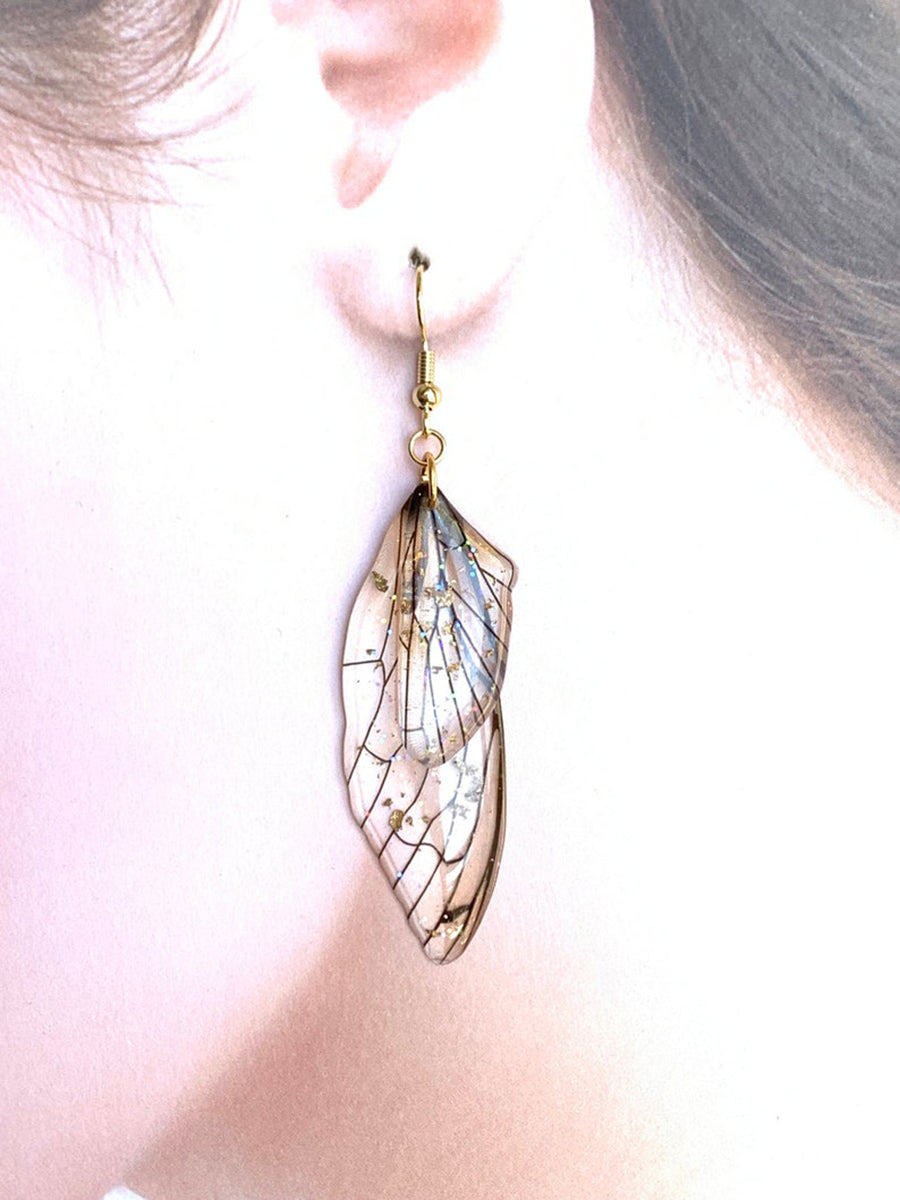 Pendientes de ala de mariposa - Ala de hada de cristal