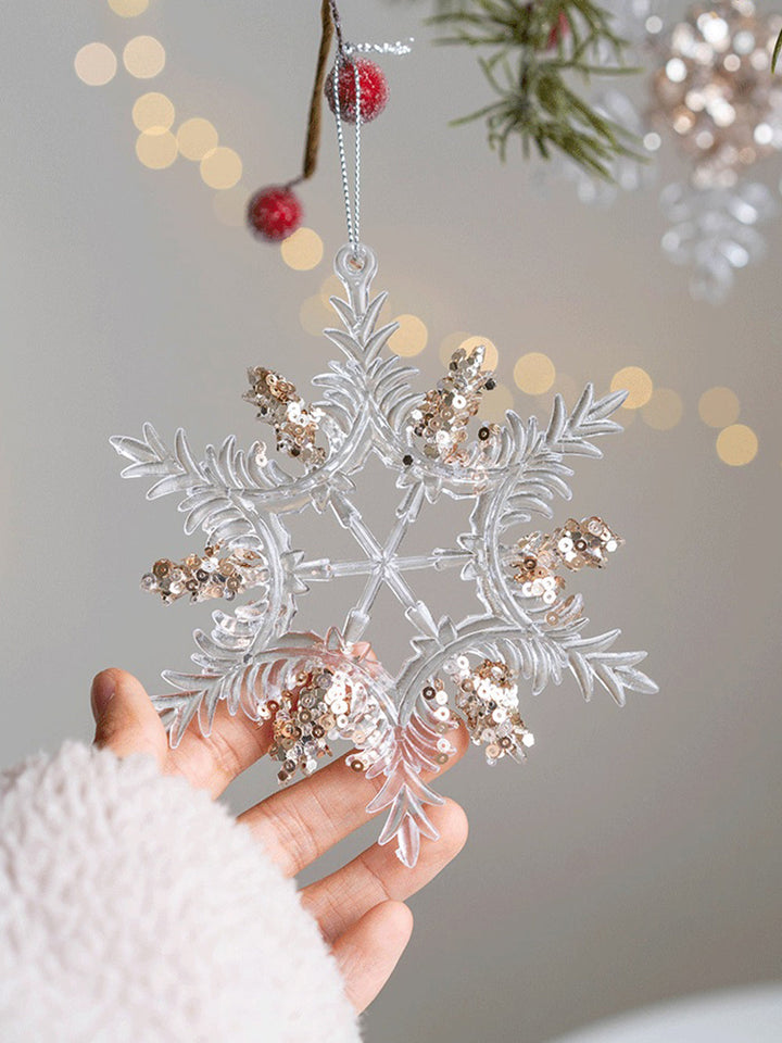 Décorations de Noël Pendentif de décoration de flocon de neige de Noël