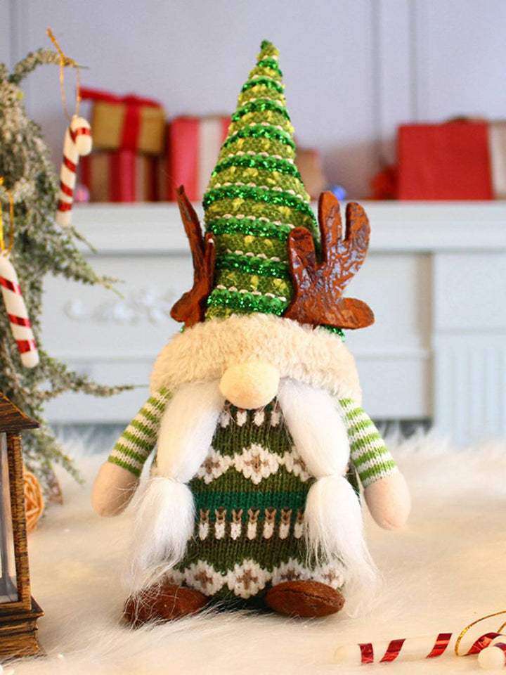 Poupée Rudolph en peluche avec chapeau haut de forme pour sapin de Noël