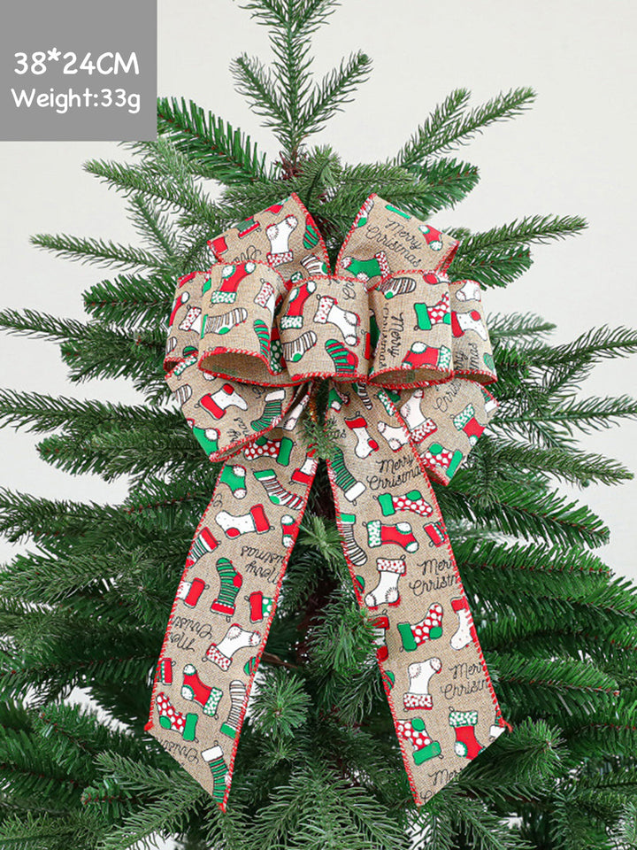 Weihnachtsbaum-Dekoration mit Schleife aus Stoff
