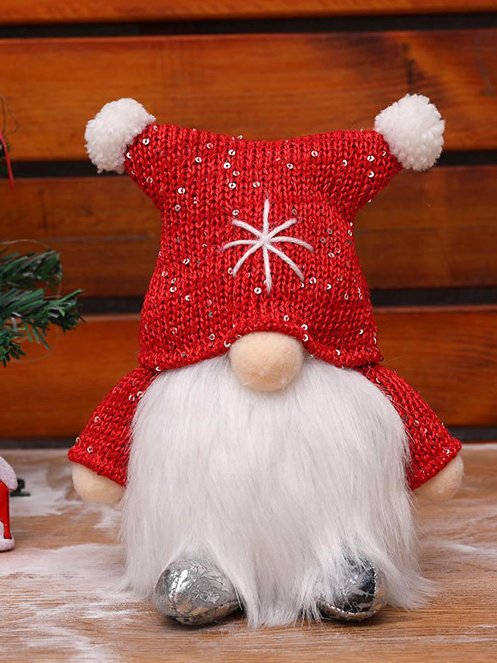 Kerst pluche sneeuwvlok geborduurde Rudolph pop