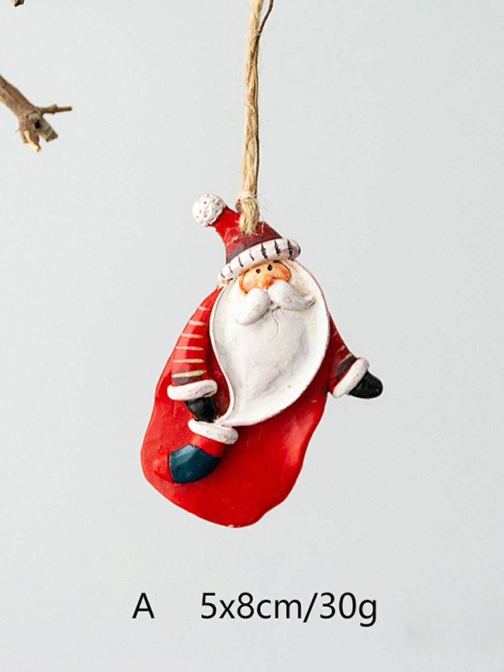 Vintage Kerstman Sneeuwpop Handgemaakte Hars Ornament