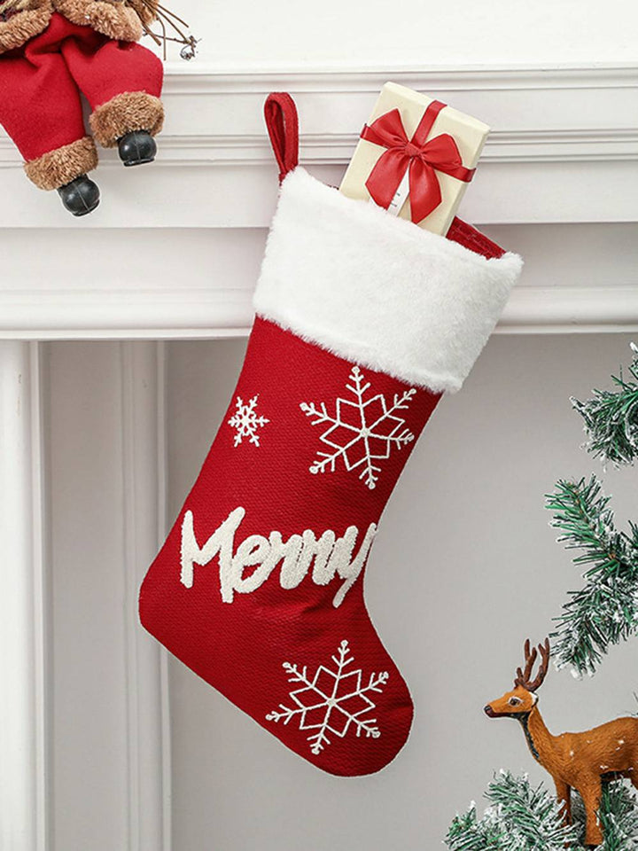 Christmas Plush Stocking Party Hanging Gift Bag