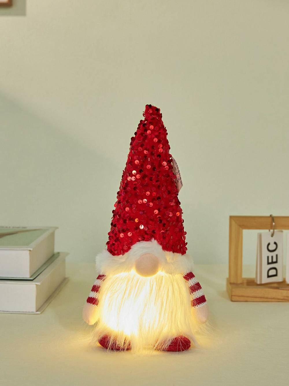 Boneca Rudolph iluminada com elfo de pelúcia de Natal