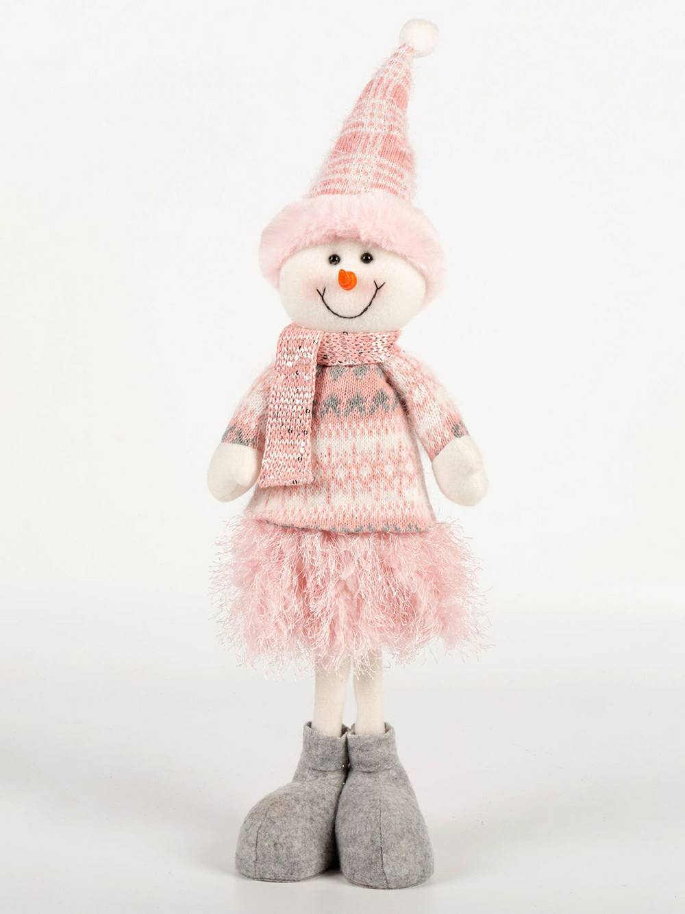 Christmas Barbie Pink Plush Elf Reindeer & Snowman Rudolph Doll