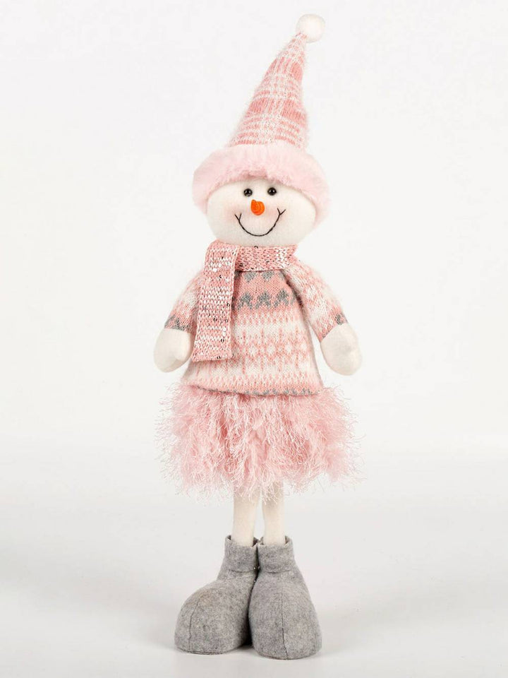 Vánoční Barbie Růžový plyšový skřítek sob a sněhulák Rudolph