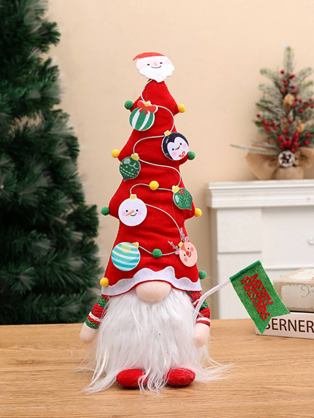 Poupée Rudolph en peluche pour arbre de Noël
