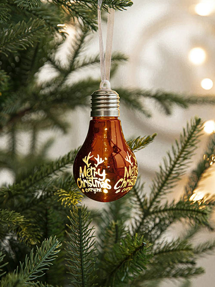 Decorazione creativa da appendere con lampadina elettrolitica con pallina di Natale