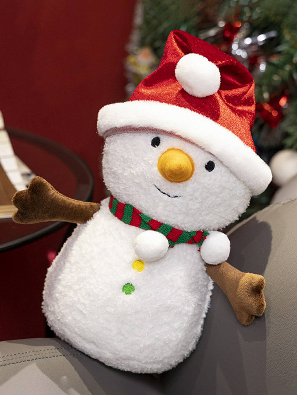 스카프를 착용하는 크리스마스 눈사람 장난감
