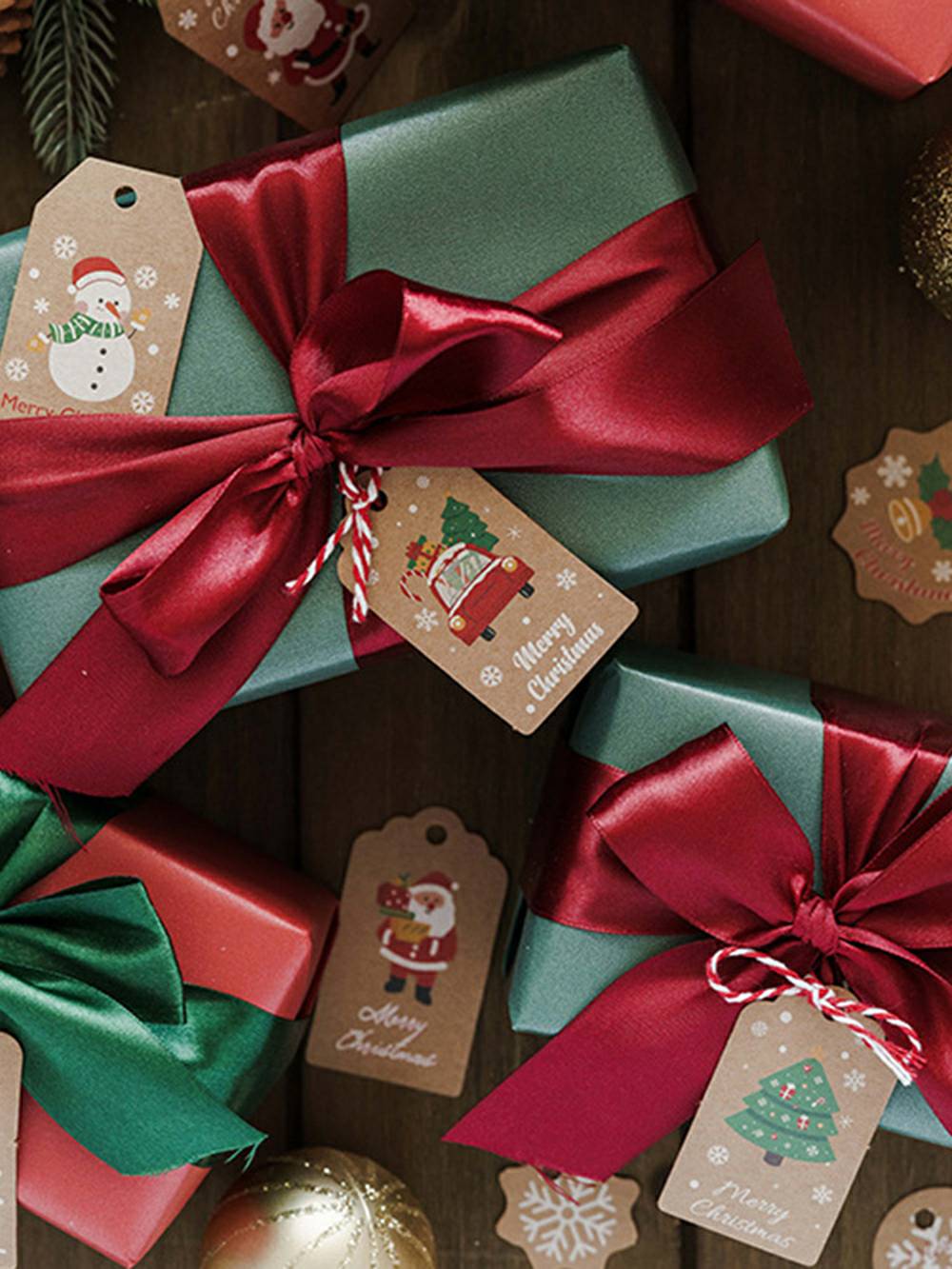 Étiquettes de décoration de Noël - Carte cadeaux de Noël