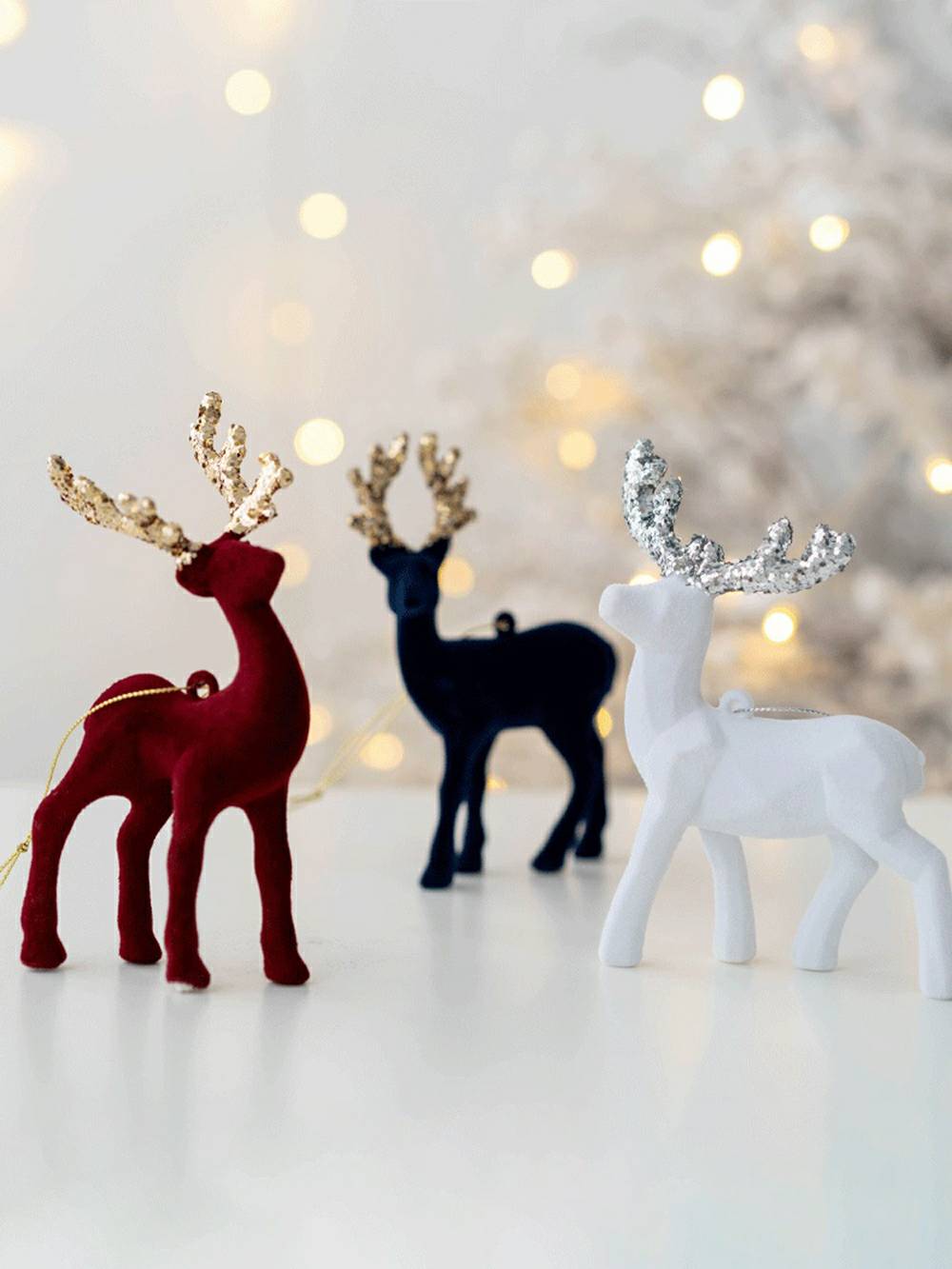Sparkling Samt Reindeer Häng Ornament