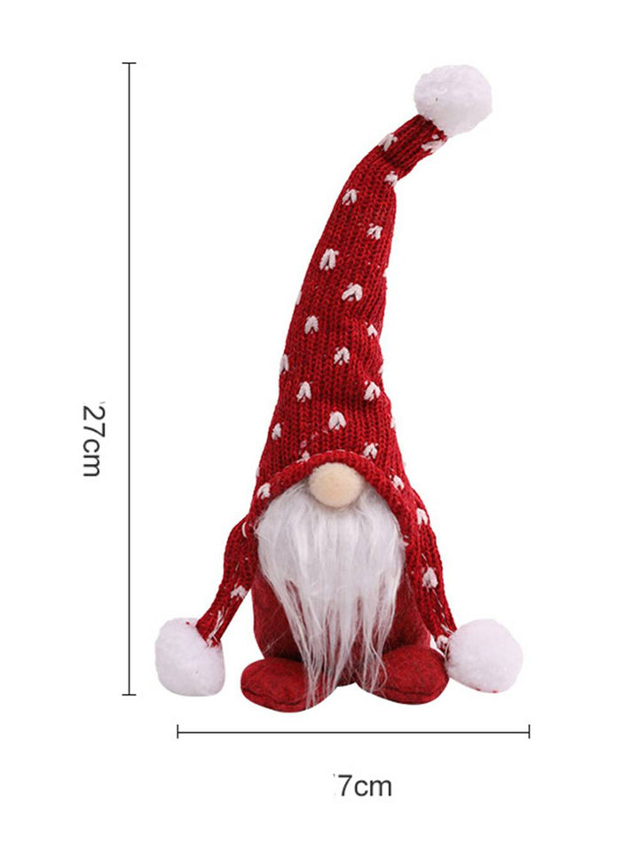 Muñeco Rudolph con pompón y barba blanca, elfo de peluche navideño