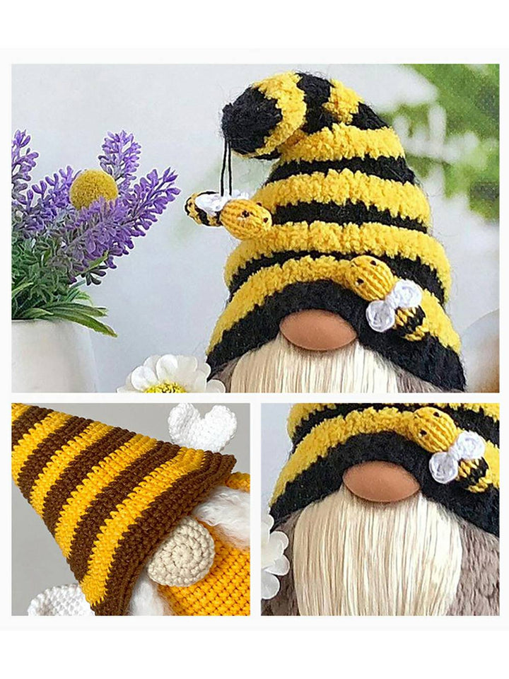 Sunflower Knit Bumblebee Gnome Christmas Decoration