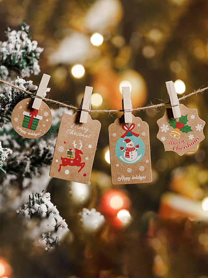 Etiquetas de decoración navideña - Tarjeta de regalos navideños