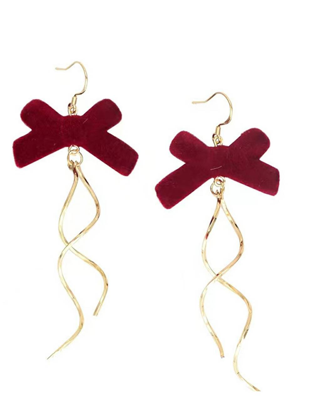 Red Tassel Bow Earrings