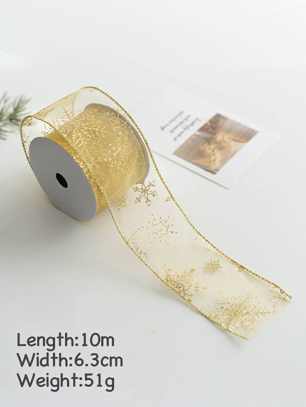 Chrëschtdag Tree Dekoratioun Ribbon Schnéi DIY Bow Dekoratioun Material