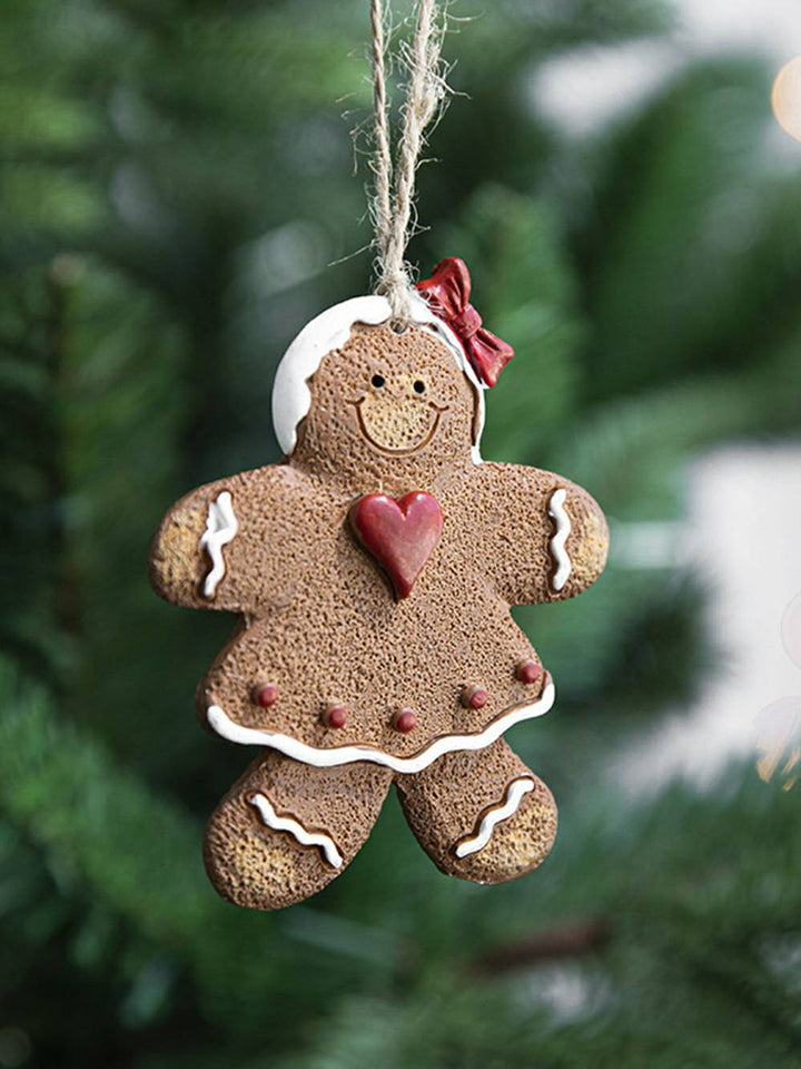 Decoração suspensa de resina de homem-biscoito de árvore de Natal