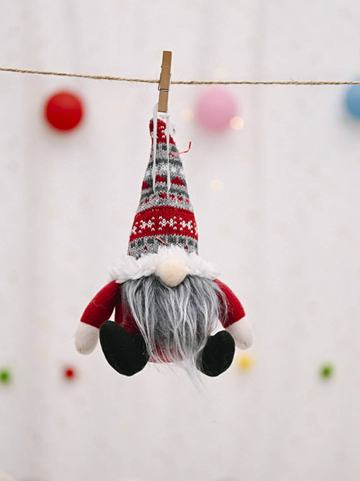 Vánoční lesní pletená panenka Rudolph Gnome