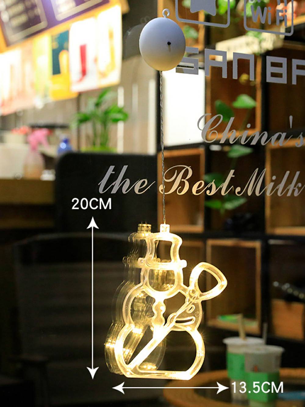 כוס יניקה לחג המולד אורות LED בצורת כוכב לעץ חג המולד
