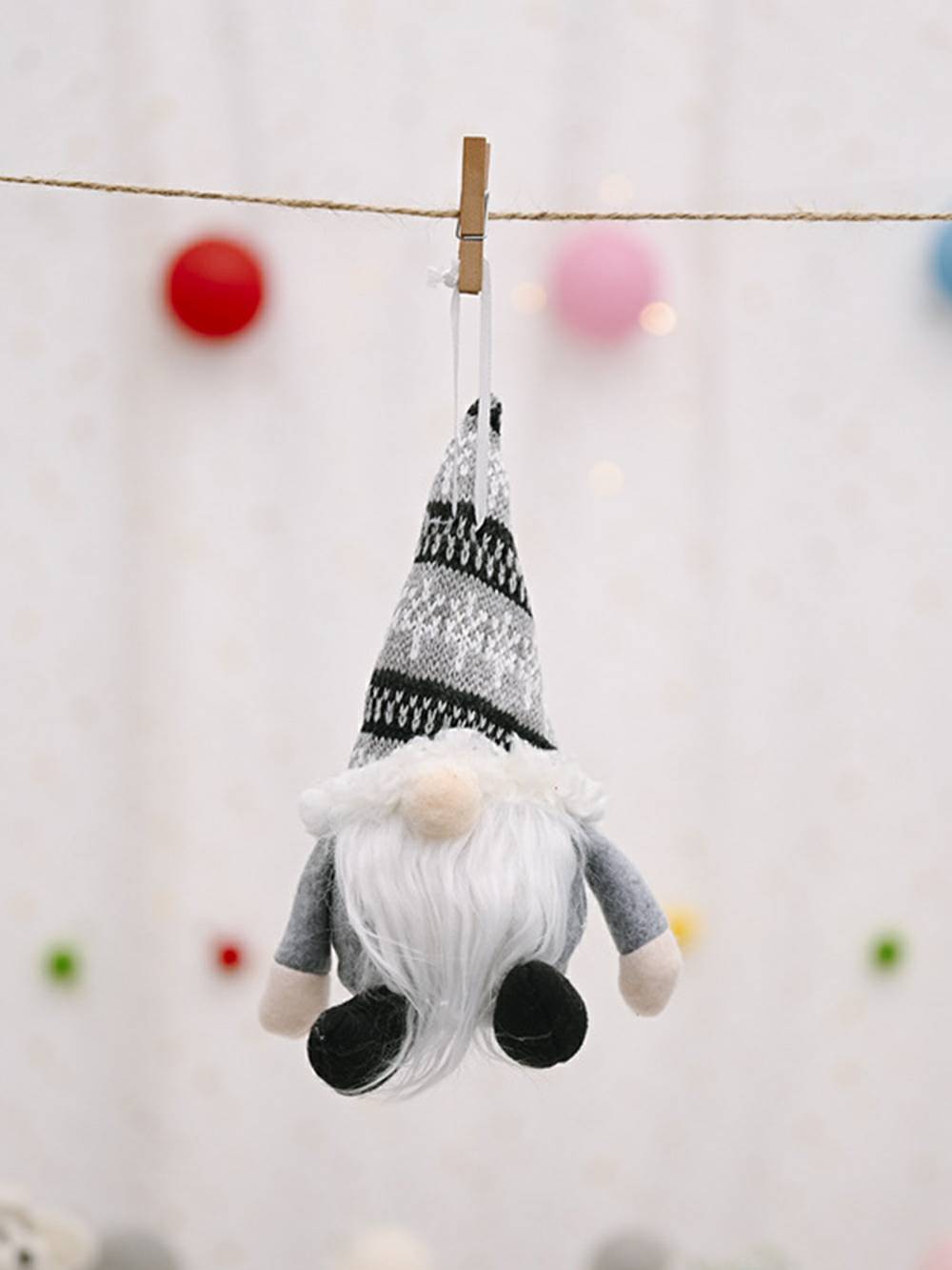 Bambola gnomo Rudolph lavorata a maglia della foresta di Natale
