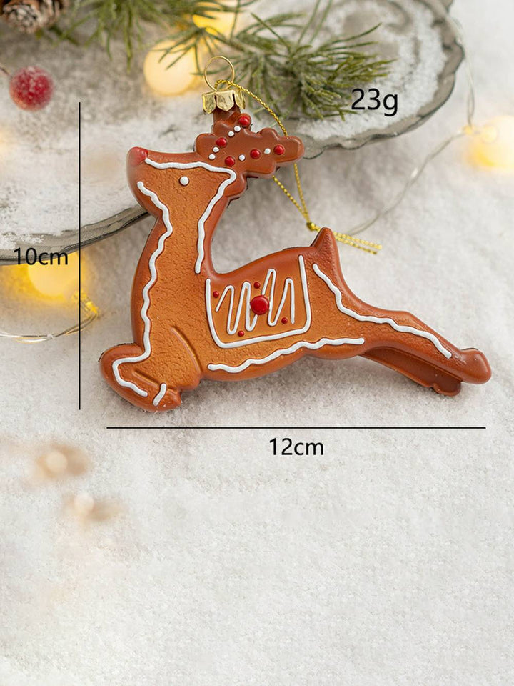 Wooden Gingerbread Man - Snowflake Reindeer Christmas Decoration