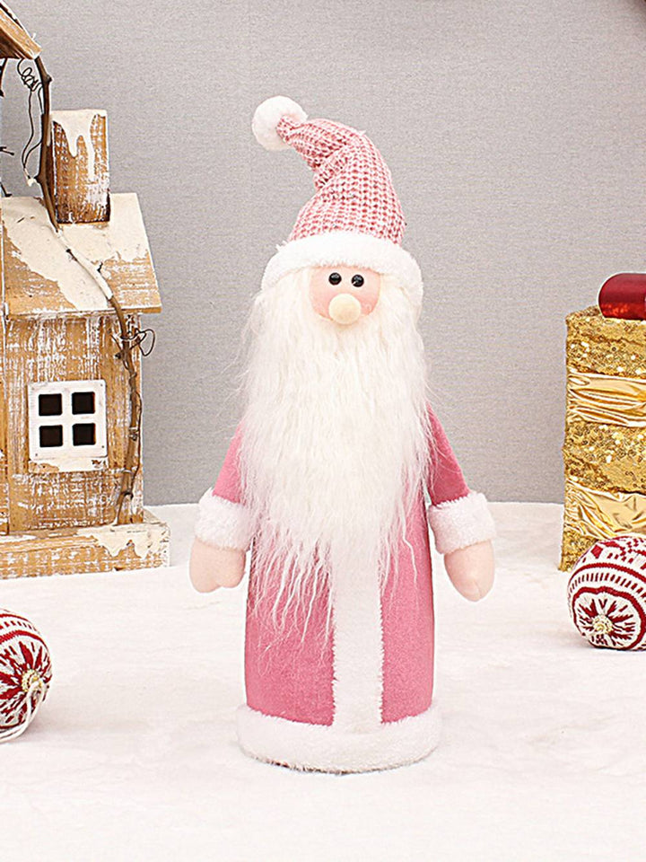 ורוד בד סרוג כובע איש שלג צעצוע קטיפה חג המולד קישוט