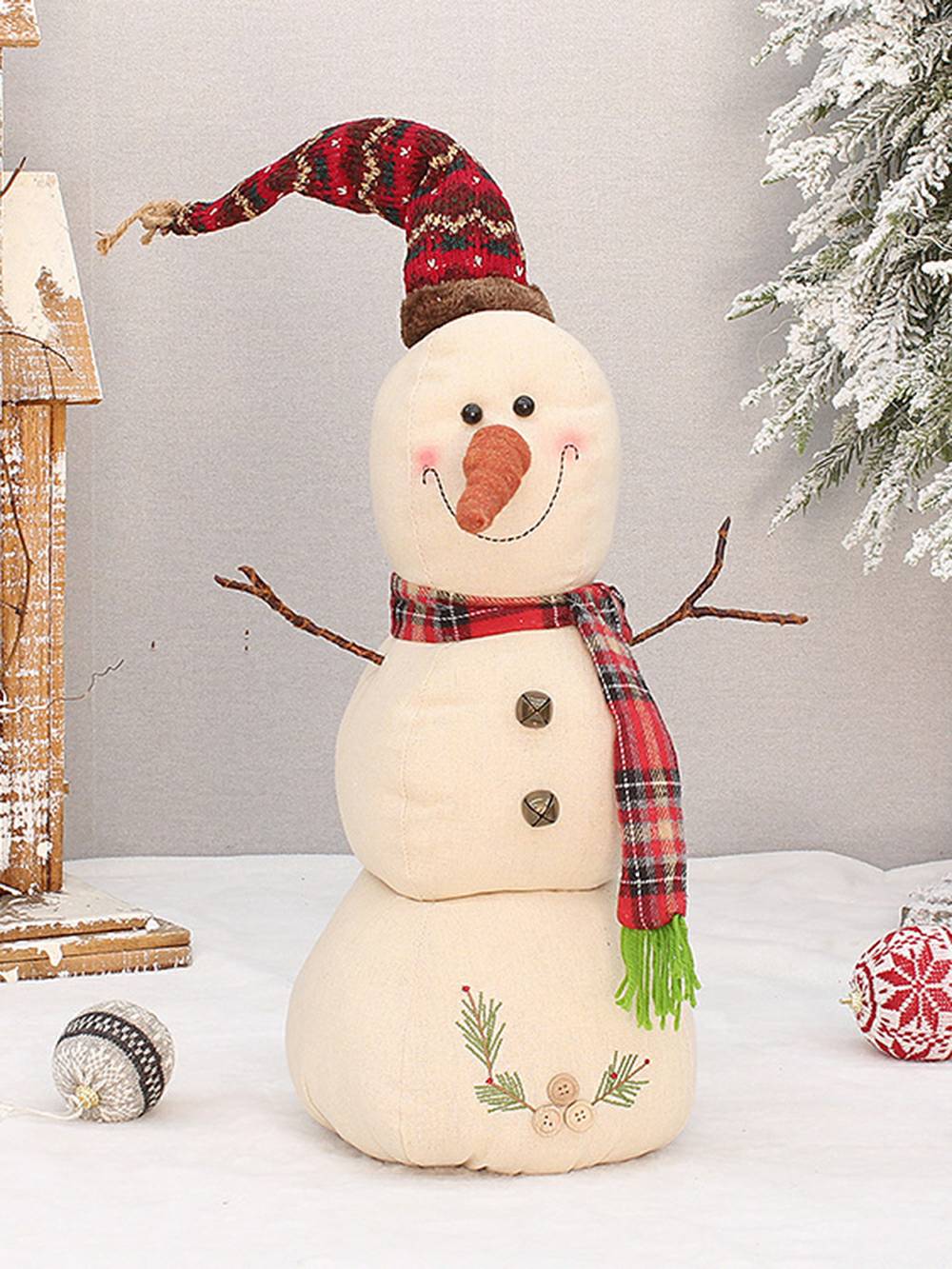 Snowman Doll Dekoratioun Fënster Poppen Ornamenter Chrëschtdag Handwierk