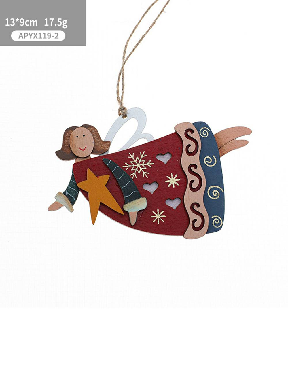 Boneca criativa de anjo de Natal pintada com decoração suspensa