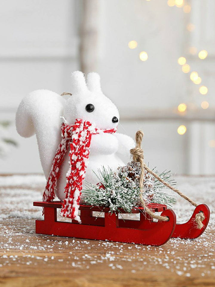 Ornamento de rena de trenó de boneco de neve de Natal