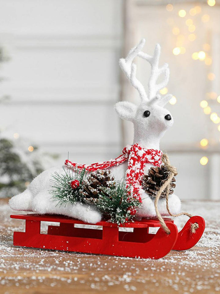 Christmas Snowman Sled Reindeer Ornament