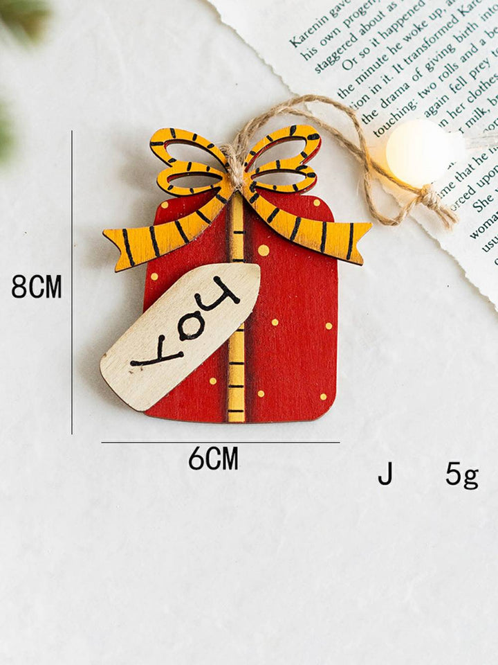 Vintage Christmas Mini håndmalte trepyntsett