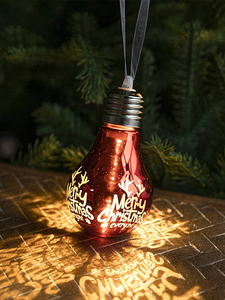 Decorazione creativa da appendere con lampadina elettrolitica con pallina di Natale