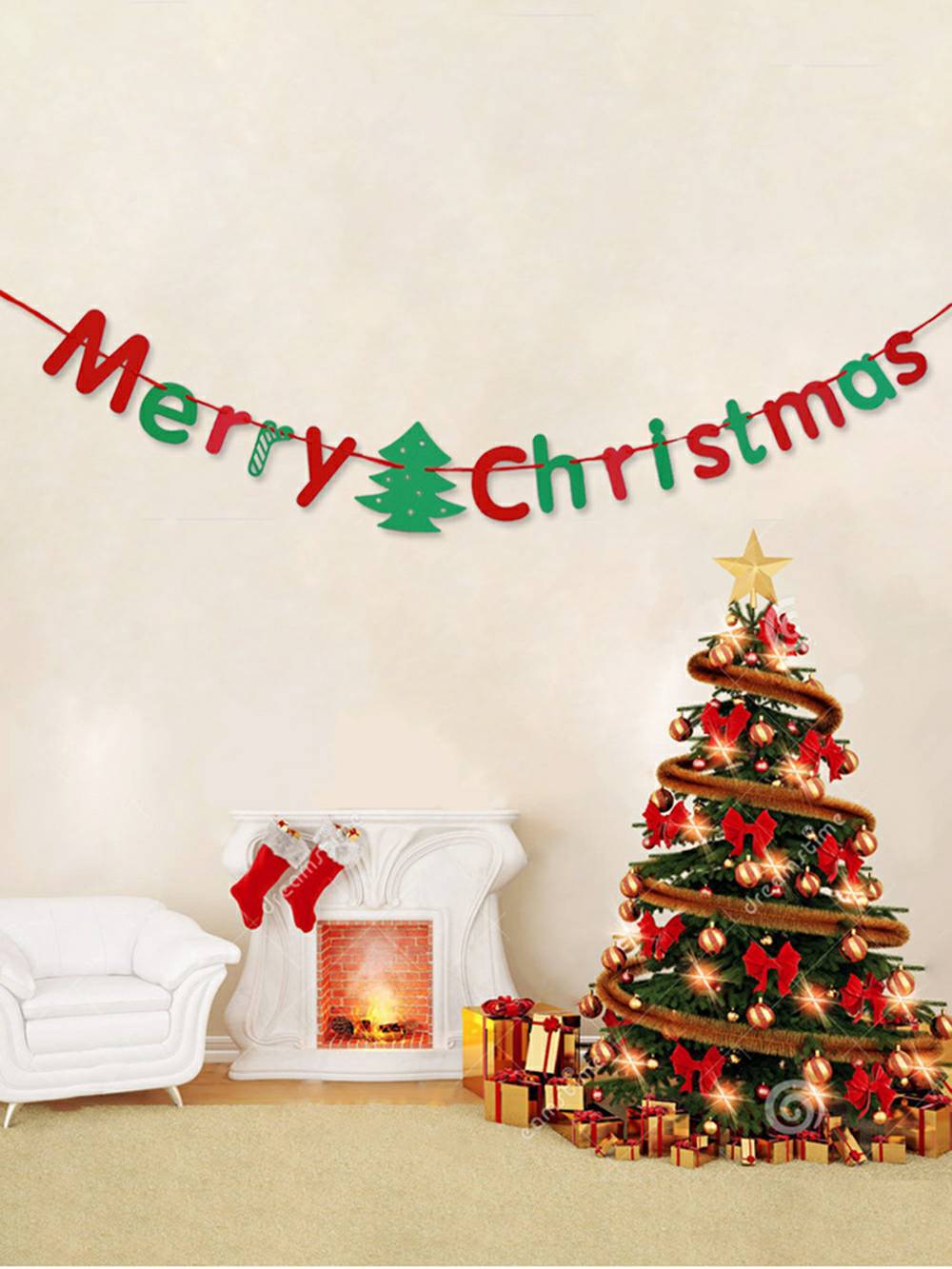 3D Mini Christmas Tree Paper Garland Hanging Decoration