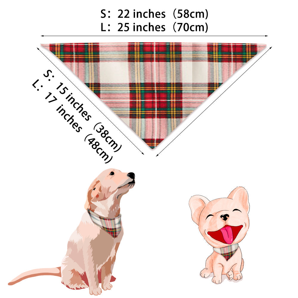 Set pigiama coordinato scozzese di colori misti (con vestiti per cani)