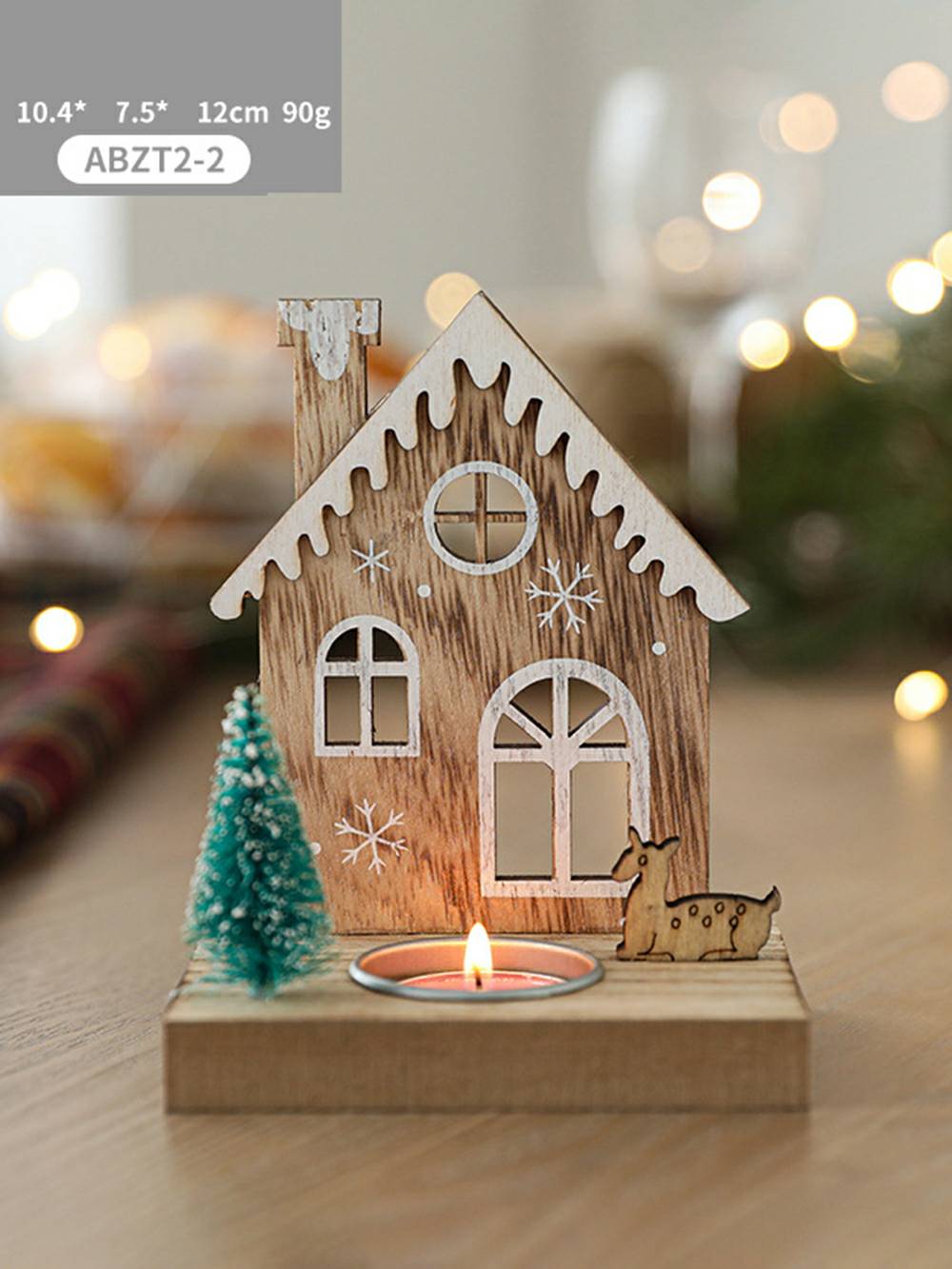 Nordisk stil julemand og rensdyr lysestage - julehytteindretning accent