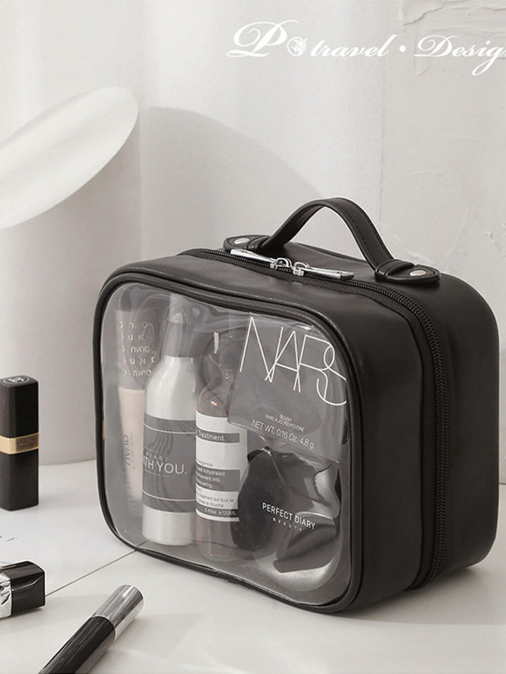 Transparente tragbare Make-up-Tasche aus PU