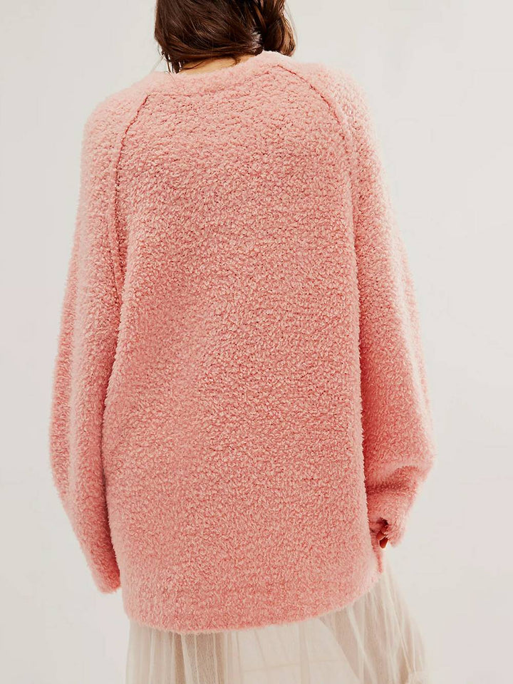 레이스 플로위 미니 드레스 & 테디 스웨터