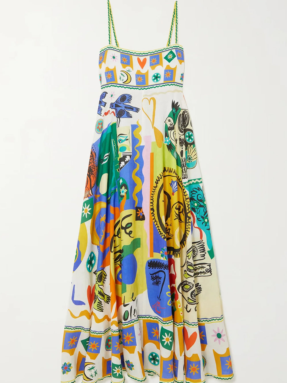 시크한 기하학 그래피티 프린트 슬립 드레스
