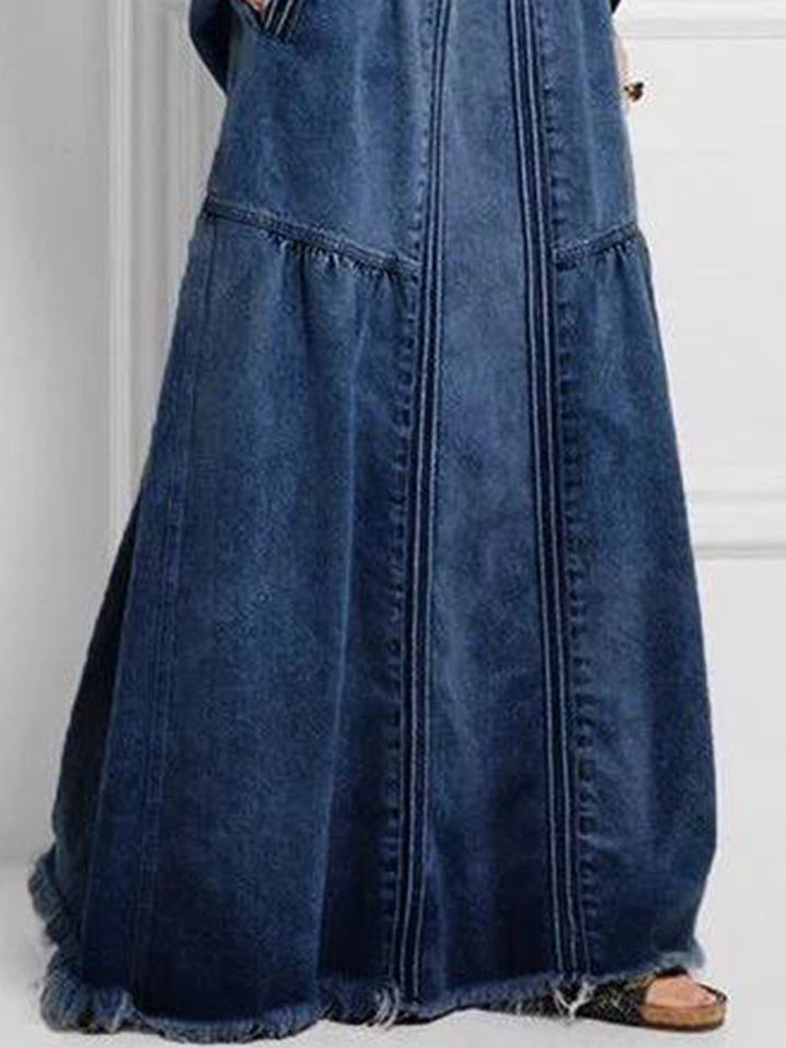 Jednoduchá elastická džínová sukně