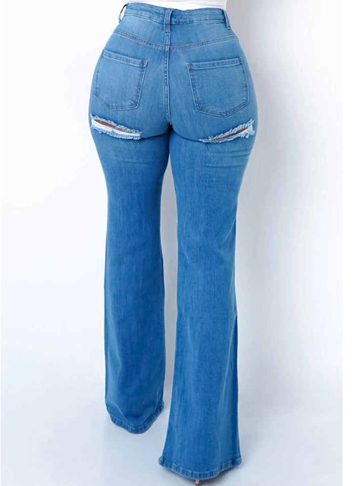 Modedesign slidte jeans
