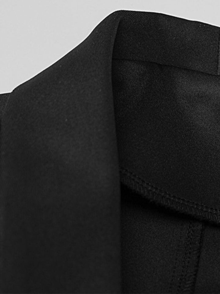 Stitched Furry V-hals Hollow Suit Miniskjørt