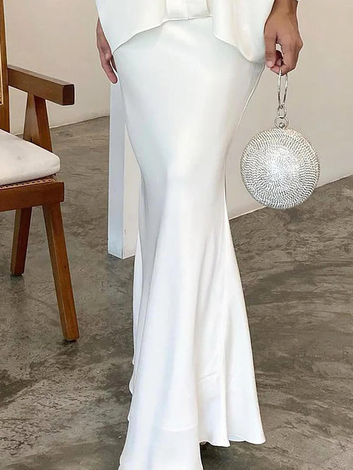 Elegantní jednobarevná dvoudílná sukně