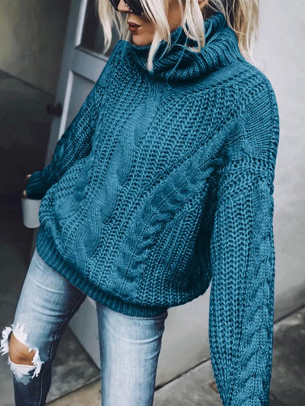 Turtleneck strikket genser